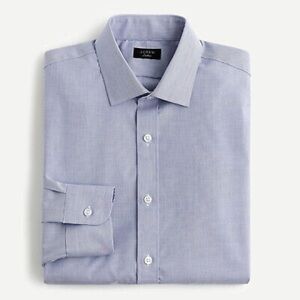 NEW J.Crew Men's Ludlow Stretch Cotton Dress Shirt Fairweather Blue 17.5/36